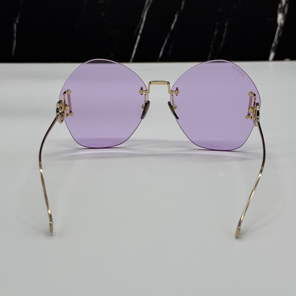 NEW GUCCI GG1203S 001 WITH GOLD CHAIN GUCCI SUNGLASSES - Picture 9 of 13